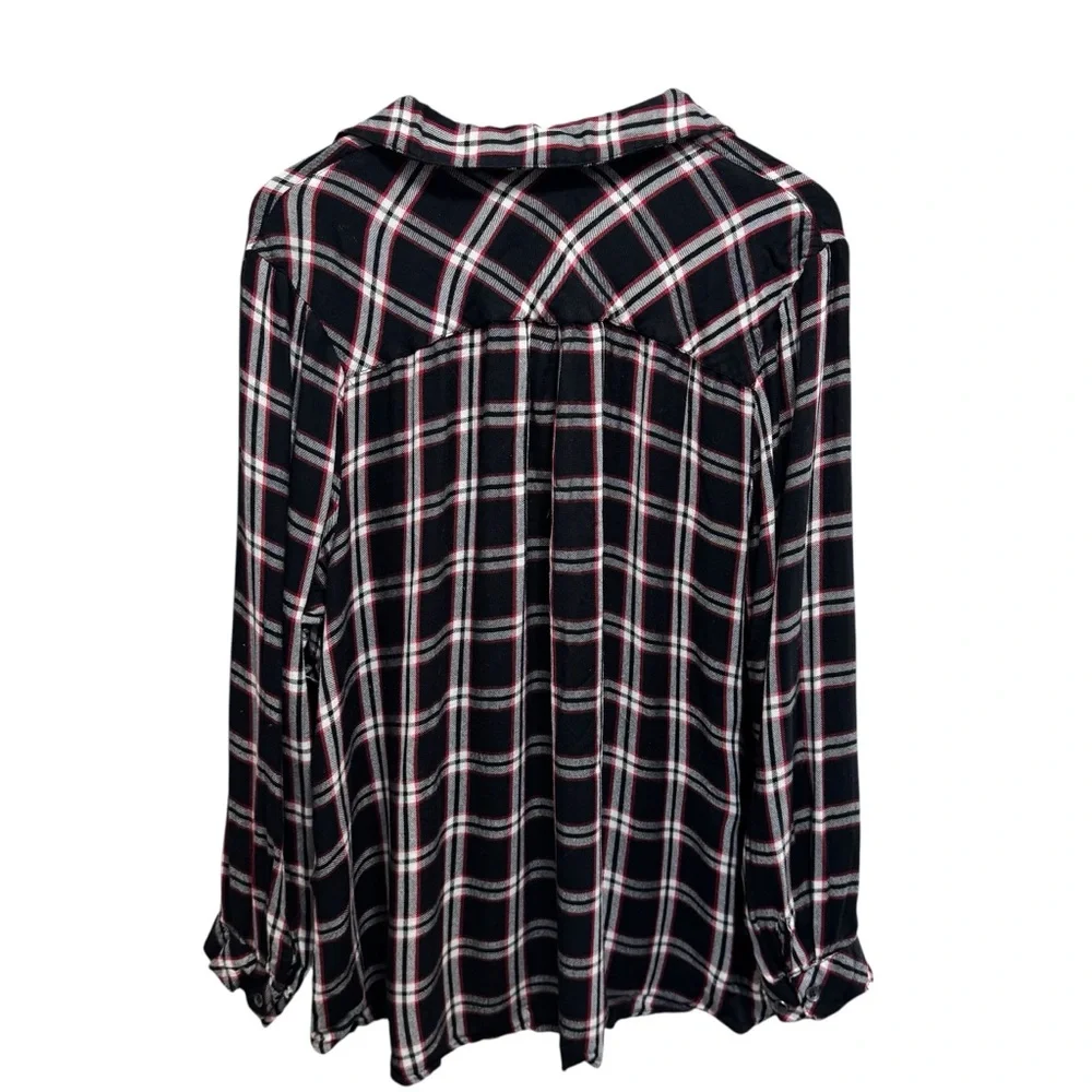 Addition Elle Love & Legend Black Plaid Button Down Shirt Size 20 - Picture 2 of 8